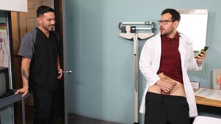 Doc jerking his meat when the intern enters