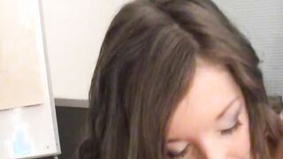 Horny teen deepthroats huge dick before hardcore drilling