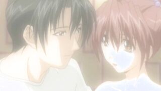 Anime babe gets facialized