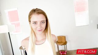 Skinny Flexible Teen w Unshaved Cooter Spreads Wide