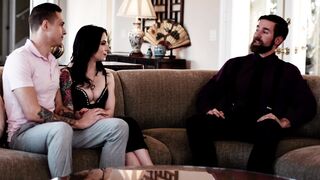 Big boobs gold digger pounded by her Boyfriend & his huge cock step daddy