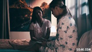 SISTERTRICK - Lesbo scissoring before resting - Alina Lopez, Kendra Spade