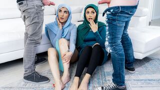 Curious Muslim girls explore desires with stepbrothers - Rose Darling, Nikki Slick