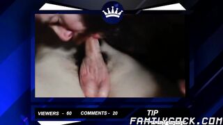 Bear daddy raw fucks his twink stepson & creaming his butt