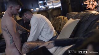 Wild stepcousin Chris Damned dominates bushy stud Ryan Jordans butt