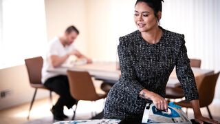 Mature MILF stepmommy seduces huge cock stepson in law & fucks him