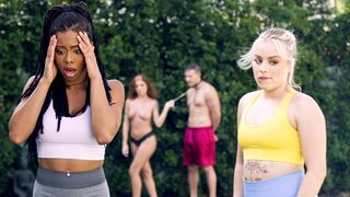 Big ass ebony MILF has a bi sex foursome with Girlfriend & neighbors