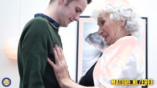 Grandma fucks with dude after cooked some pancake