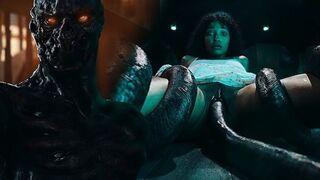 Black Babe With Big Tits Rough Fuck With Alien Monster