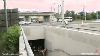 Big Breasted Romanian babe butt screwed outdoor