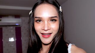 Asian femboy teen cutie ass pumping penetration after admiring her sexy body