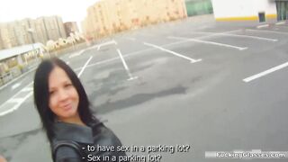 Brunette European Babe Gets Nailed Hard By A Stranger Outdoors