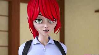 Schoolgirl fucks bespectacled teacher - 3D Hentai Cartoon