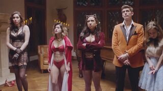 Hot big tits Stepmoms tried to solve case & sexy babes liked escape session