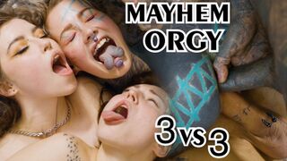 hardcore alternative GROUPSEX - 3 on 3 ass fucking - ASS TO MOUTH, gape, Double penetration, facial - Mina K, Eden Ivy, Anuskatzz