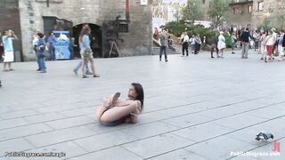 Spanish hottiewalked in crowded streets