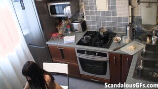 My seductive step sister cooking dinner nude