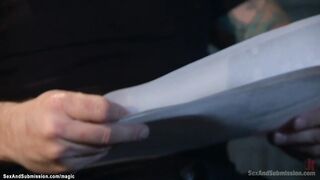 Bound teen gets assfucking & facial