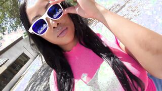 Camsoda - Moriah Mills Public See Through Lingerie & Oiled Up Ebony Booty