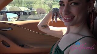 BTS on a date with amateur babe Delilah Day rubbing meat & playing before heading home