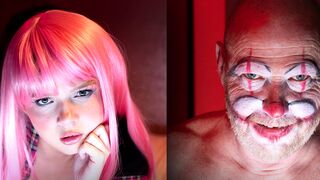 Tiny stepdaughter teen unexpected webcam session with step daddy