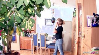 German Wife Cheating Sex With Neighbour Watched By Own Husband