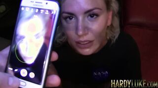 British tattooed blondie Yuffie doggystyle fucks before blowjob