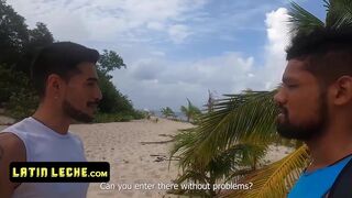 Latina Leche - Hot Latina Hunks Find A Secluded Spot By The Beach To Get Naked