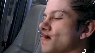 Alluring twink Ian Madrox blows ass while rubbing his prick