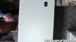 SHOPLYFTER Two wicked teen sluts fuck security guards in their office