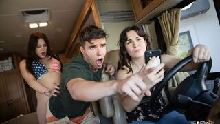 Road-Trip Threesome: Married Couple Picks Up Hot Hitchhiker