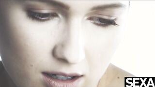 Stunning lesbian lovers give each other a sexy naked massage