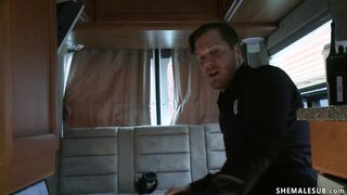 T-girl fuck colleague in interrogation room