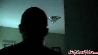 Twink amateur jerks off after having blowjob from mature guy