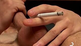 Smoke & stroke fun with magnetic  twink at midnight