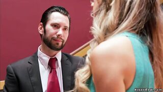 Married couple in bdsm threesome sex