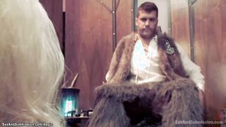 step cougar assfucking in Japanese rope suspension