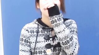 Japanese babe with big tits is pissing while being watched