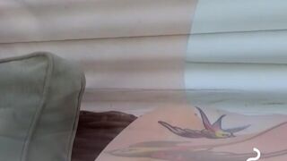 Tatted twinks blowing clouds of smoke to his shaft