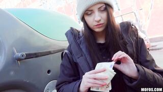 Rebecca gets her smooth twat smashed between classes