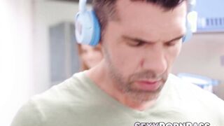 Petite Euro babe Molly Devon spreads her legs for a fat dick