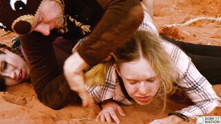 MILF gets filthy ass fucking in the dirty while cuck chick assists