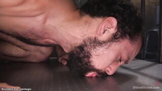 Mistress makes slave suck prick to guy