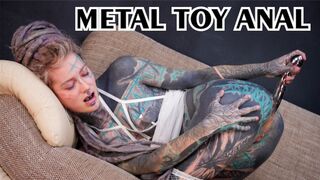 TATTOO hottie masturbating with BIG STEEL TOY, ASSFUCKING gapes, prolapse, alternative, goth, teen
