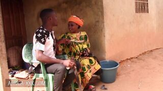 African babe with her Boyfriend in the woods