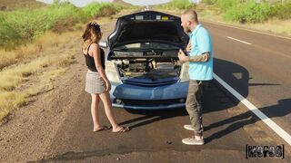 MOFOS Callie Jacobs's car has broke down so she paid with her tight cunt to Scott Nails