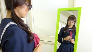 Azusa Misaki in uniform fucked at university