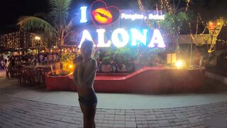 Amateur couple watches a fire show & has sex once back in the hotel