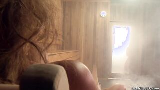 Big boobs MILF fucking Transgender in sauna