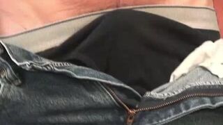 Skinny & handsome senior jerks off his meat after work